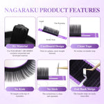 NAGARAKU Air Series Classic Individual Eyelash Extension 5th Generation Exculsive Material Nature Soft Light Matte Black