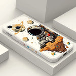 iPhone 16 15 14 13 Pro Max Case Cute Saturn Astronaut Shockproof Silicone