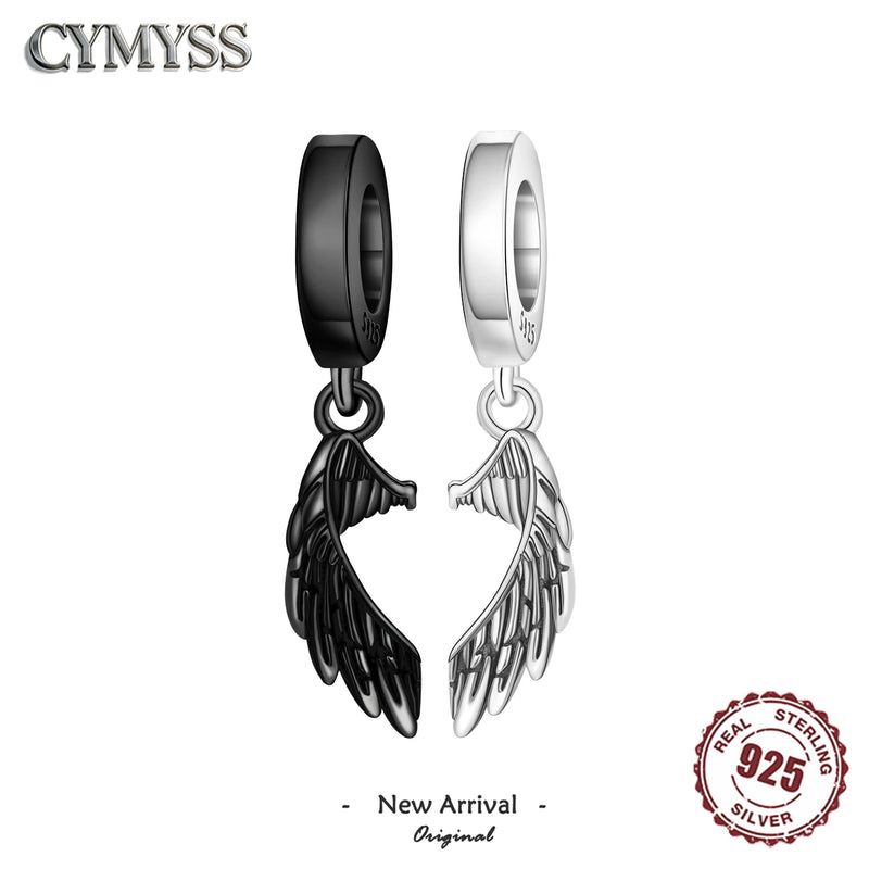 925 Sterling Silver Two-Tone Angel Wing Pendant Necklace