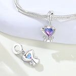 925 Sterling Silver Infinity Love Heart Charm Bead