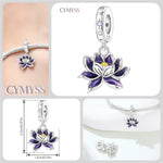 925 Sterling Silver Blooming Iris Flower Charm Bead