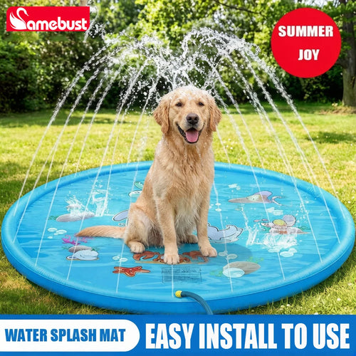 Camebust inflatable pvc water sprash mat outdoor water play sprinkler toy 70'
