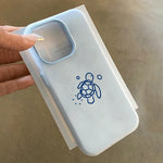 Cute Blue Line Turtle Phone Case For Samsung Galaxy S26 S24 S25 FE S23 S22 Ultra Plus A57 A56 A55 A37 A36 A35 A26 A17 A16 Cover