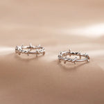 Sterling Silver Thorn Ring Earrings for Women - Vintage Wedding