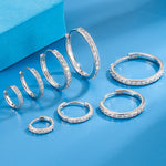 Sterling Silver 8-20mm Zircon Hoop Earrings for Women - Wedding