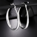 Sterling Silver U-Shape Small Hoop Earrings for Women - Vintage