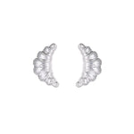 925 Sterling Silver Croissant Hoop Earrings for Women