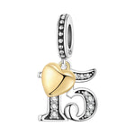 925 Sterling Silver Milestone Birthday Anniversary Charm Bead