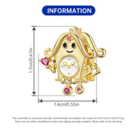 Gold-Plated 925 Sterling Silver Cuckoo Clock Charm Bead
