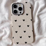 Cool Black Little Heart Leather Texture Phone Case for Xiaomi Redmi Note 14 13 12 11 10 Pro Plus 12S 11S Redmi 12 13C 14C Cover