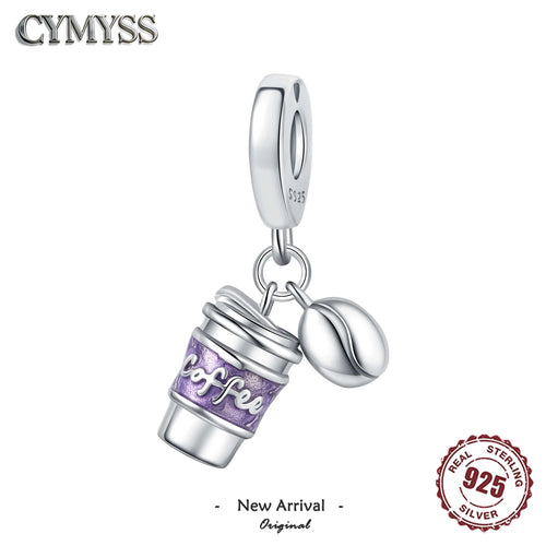 **925 Sterling Silver Coffee Cup Dangle Charm Bead for Bracelet & Necklace - Fine Jewellery Gift**