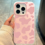 Korean Pink Leopard Print Cover For iPhone 16 Pro Max Case iPhone 17 Air 16 11 12 13 14 15 16 7 8 Plus 16promax 16E 2 in 1 Funda