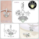 925 Sterling Silver Firefly Heart Starry Sky Charm Pendant