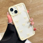 For iPhone 15 Pro Case Candy Color Bow knot Clear Case for iPhone 16 14 13 12 11 Pro Max 16E 7 8 16 Plus SE2 X XS XR TPU Cover