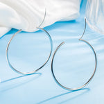 Sterling Silver 3-6cm Round Hoop Earrings for Women - Party