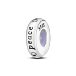 925 Sterling Silver Purple Butterfly Safety Chain Stopper Bead