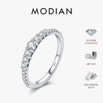 MODIAN Exquisite Round Moissanite Ring 925 Sterling Silver Trendy Wedding Engagement Band Rings For Women Fine Jewelry