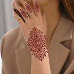 2pcs Henna Tattoo Stencils Flower Tattoo Template for Women Hand Body Art Henna Temporary Tattoos for Ramadan Festival