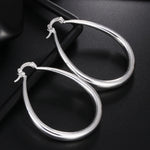 Sterling Silver U-Shape Small Hoop Earrings for Women - Vintage