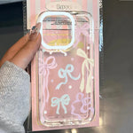 Pink Bow Knot Transparent Phone Case for Samsung A55 A35 A54 A56 A52 A15 Cases S25 Ultra S24 S23 S22 FE A53 A34 A16 A36 Cover