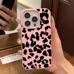 Pink Leopard Print Design Candy Color Phone Case for iPhone Air 17 16 15 14 Pro Max 13 12 11 XR 7 8 Plus X Xs 16E 2in1 Cover