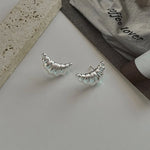 925 Sterling Silver Croissant Hoop Earrings for Women