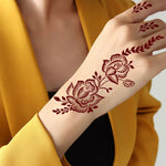 2pcs Henna Tattoo Stencils Flower Tattoo Template for Women Hand Body Art Henna Temporary Tattoos for Ramadan Festival