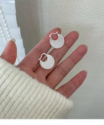 Stainless Steel Geometric Round Hoop Earrings for Women - Korean