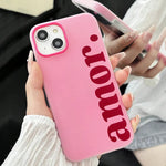 Red "Amor." Letter Print Personalized Phone Case For iPhone 17 16 Pro Max 15 14 Plus 13 12 11 XS XR 16E 17 Air 2-In-1 Soft Cover