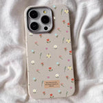 Colorful Small Floral Phone Cover Case for IPhone 16 15 14 13 12 11 Pro Max 7 8 Plus X XS XR Leather Texture Soft Silicone Cover
