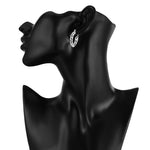 Sterling Silver Carved Flower Small Hoop Earrings for Women