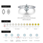 MODIAN D Color Marquise Cut Rhombic Moissanite 925 Sterling Silver Luxury  Band Rings For Women Wedding Fine Jewelry Gifts