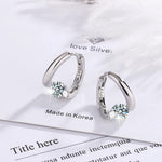 Sterling Silver Gold Crystal Stud Earrings for Women - Wedding