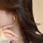 925 Sterling Silver Croissant Hoop Earrings for Women