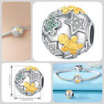 925 Sterling Silver Zircon Snowflake Charm Bead for Bracelet