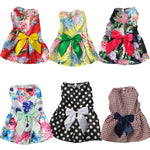 Classic Chinese Style Cat Dresses with Bow for Cats Ragdoll Siamese Cool Summer Pet Clothes Kitten Dress Vestidos Para Mascotas