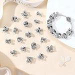 925 Sterling Silver CZ A-Z Alphabet Letter Charm Bead