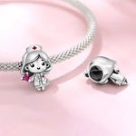 925 Sterling Silver Doctor Nurse Couple Charm Bead