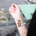 10pcs Cartoon Tattoo Stickers Waterproof Temporary Tattoos Flower Dinosaur Lion Strawberry Fake Tattoo for Men Women