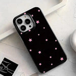 Korean INS White Stars Phone Case for iPhone 16 Pro 15 14 13 12 17 Air 11 Pro max X 7 8 15Pro 16 Plus 16E SE 2022 Soft Cover