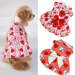 Female Dog Princess Wedding Dress Spring Summer Pet Clothes Rosette&Bow Dresses Cat Puppy Skirt for Small Dogs Ropa Perro