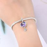 925 Sterling Silver Infinity Winged Heart Charm Pendant