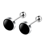 Sterling Silver Black Heart Star Stud Earrings for Women - Gift