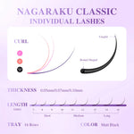 NAGARAKU Air Series Classic Individual Eyelash Extension 5th Generation Exculsive Material Nature Soft Light Matte Black