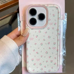 Transparent Pink Flowers Case For Xiaomi Redmi Note 14 13 12 11 Pro Plus 5G 12S 11S 10S 10 Pro Redmi 13C 12C 14C 4G Soft Cover