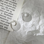 Stainless Steel Geometric Round Hoop Earrings for Women - Korean
