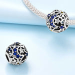 925 Sterling Silver Star Moon Sun Cross Heart Charm Bead Set