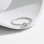 MODIAN Bezel Setting Moissanite Ring 925 Sterling Silver Beads Trendy Stackable Finger Rings For Women Lab Diamond Jewelry