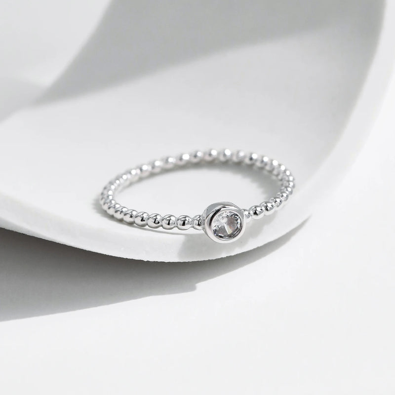 Stackable Moissanite Ring | 925 Sterling Silver