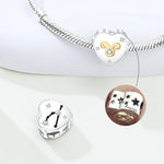 925 Sterling Silver Zodiac Taurus Heart Charm Bead